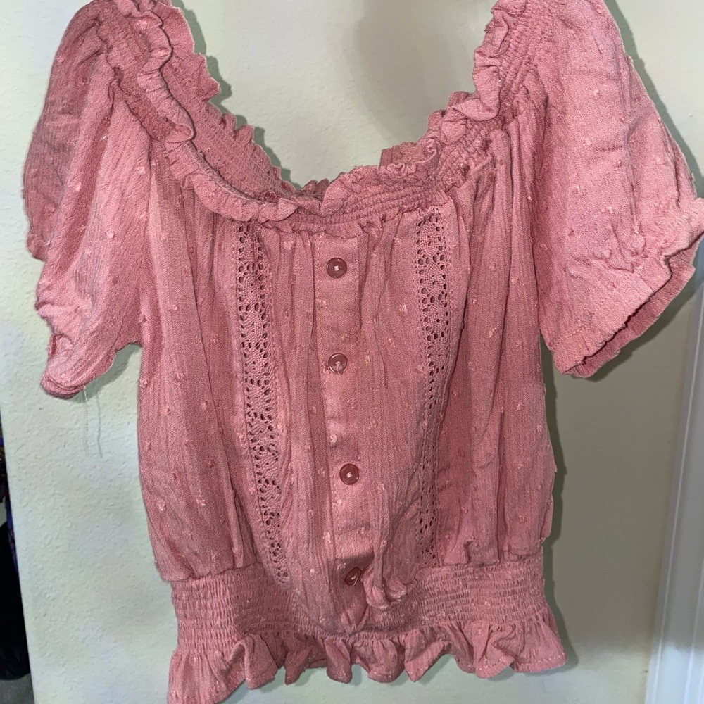 Pink Off the Shoulder Blouse